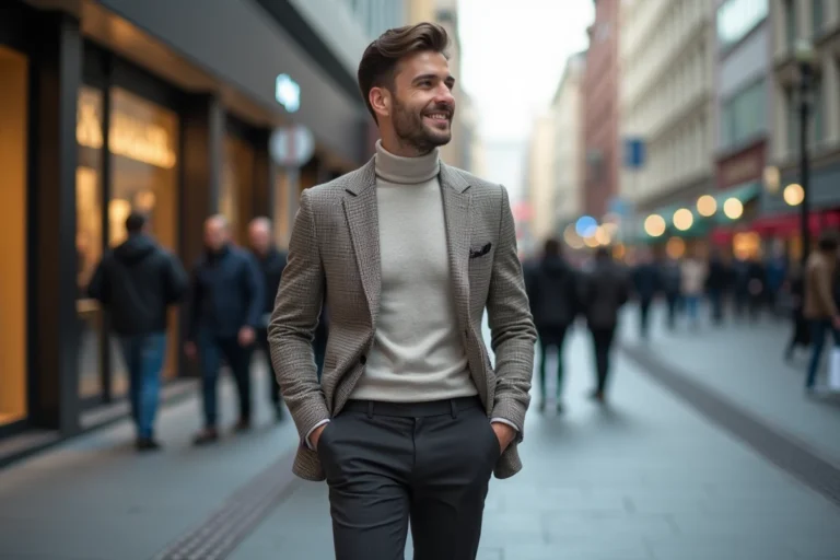 Homme élégant en blazer à la ville